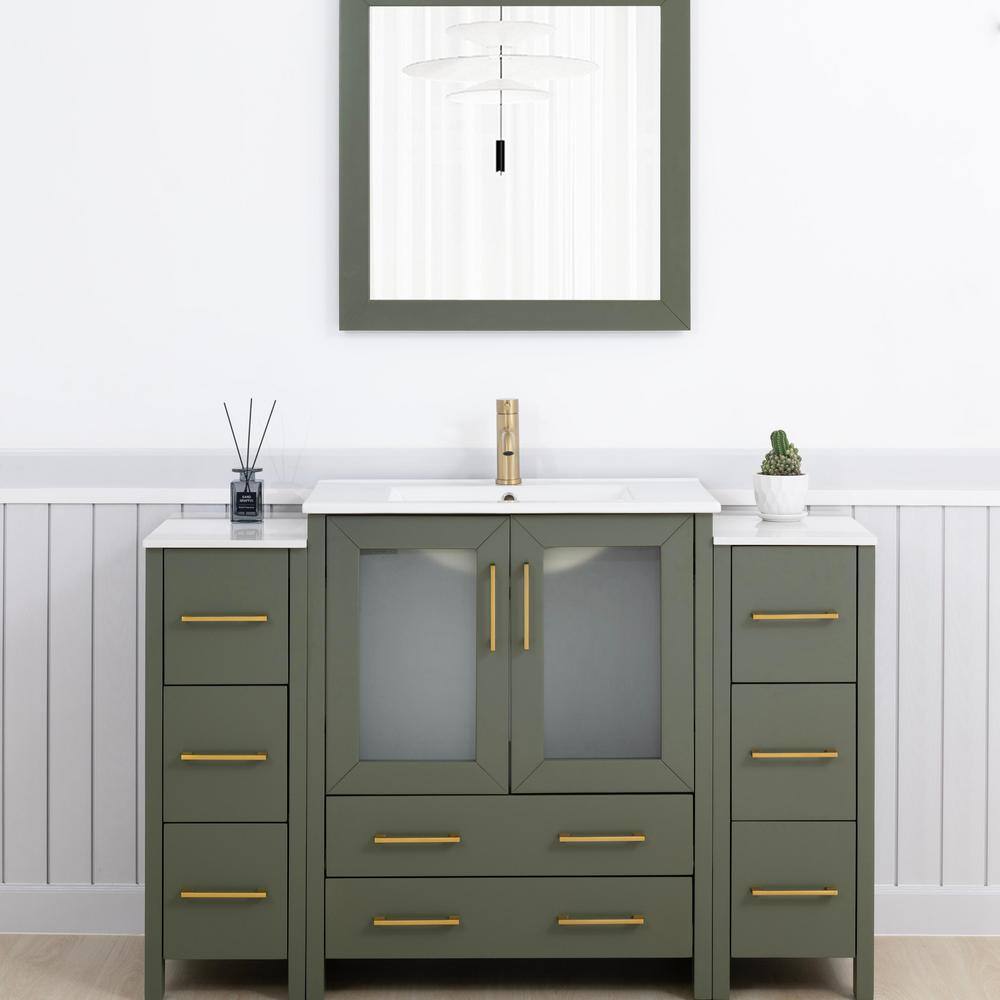 Reviews for Vanity Art 54 in. W x 18 in. D x 36 in. H Vintage Green ...