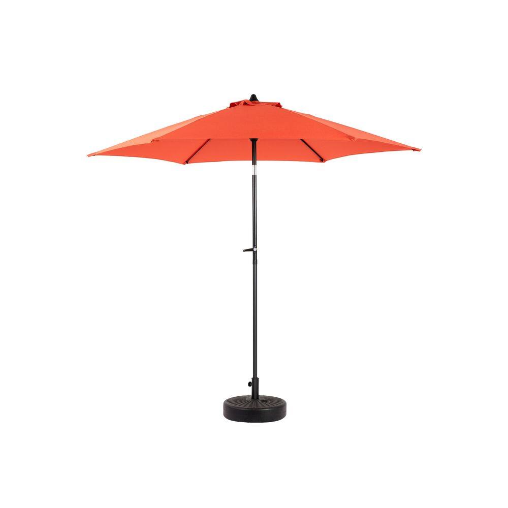 9 ft. Steel Patio Umbrella with Push Button Tilt and Crank, 6 Sturdy Ribs (Base Not Included) in Orange price history on PriceWatchPro