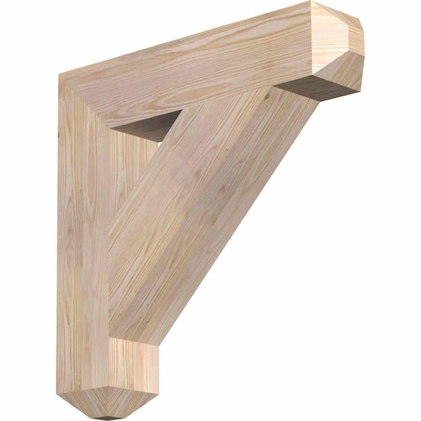 Ekena Millwork 5.5 in. x 28 in. x 28 in. Douglas Fir Traditional Craftsman Smooth Bracket