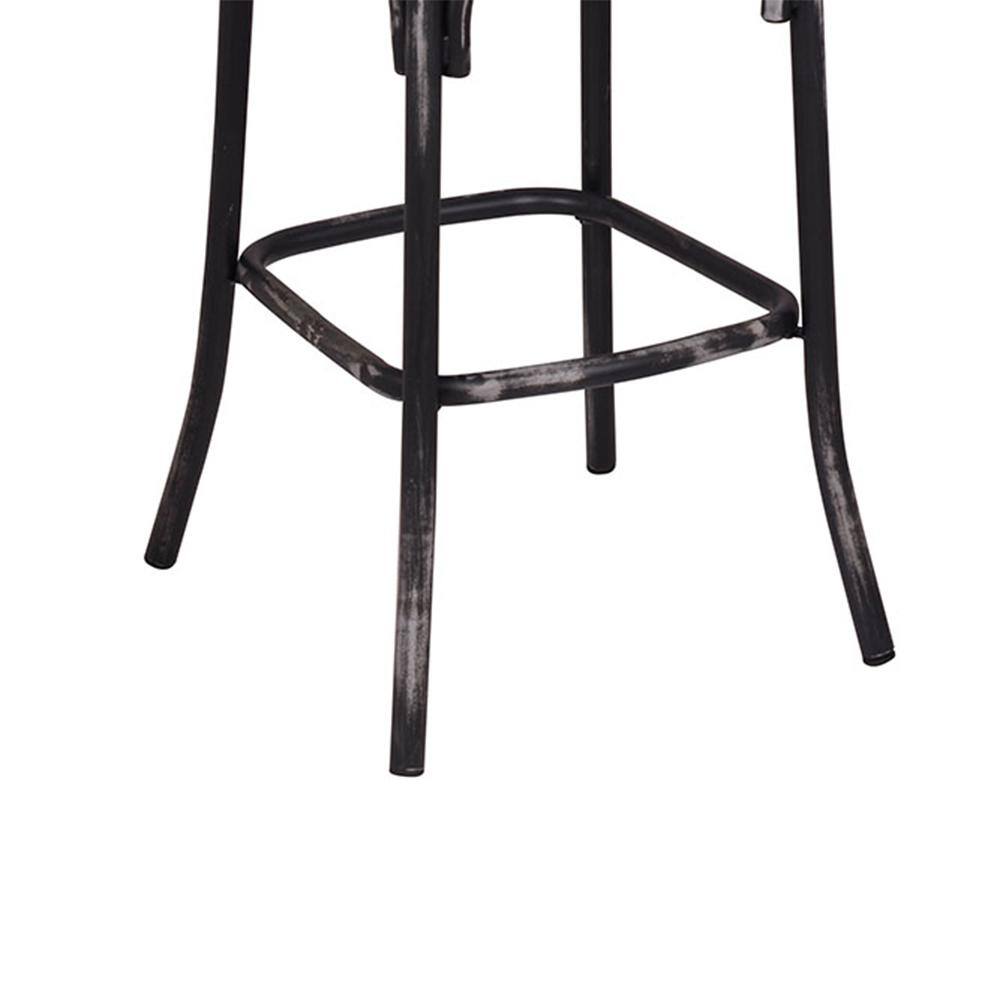 Vintage Walnut and Antique Black Metal Bar Chair, 43"