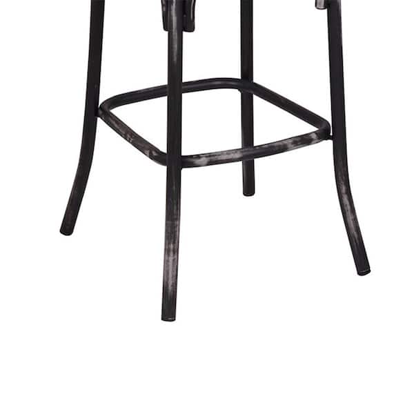 Acme Furniture Zaire Walnut and Antique Black Stationary Bar Chair