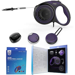 Smart Retractable Leash set Purple - XL 19.5' ft.