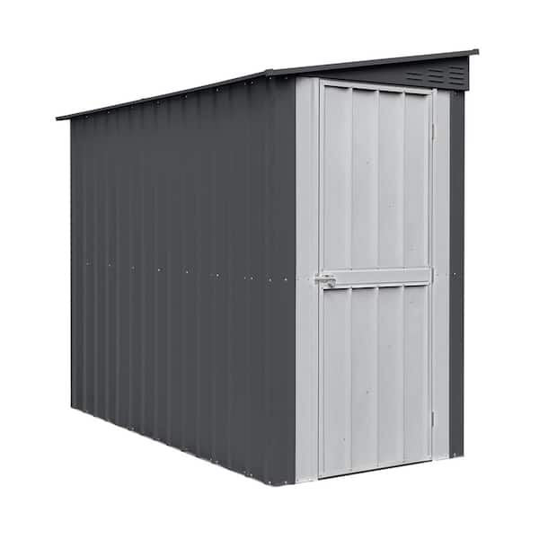 Globel Do-it Yourself Lean-To 4 ft. W x 8 ft. D Metal Outdoor Storage Shed with Single Hinged Door (29 sq. ft.)