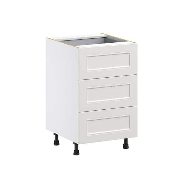 J COLLECTION 27 in. W x 34.5 in. H x 24 in. D Littleton Painted Gray Shaker Assembled Base Kitchen Cabinet with 4 Drawers
