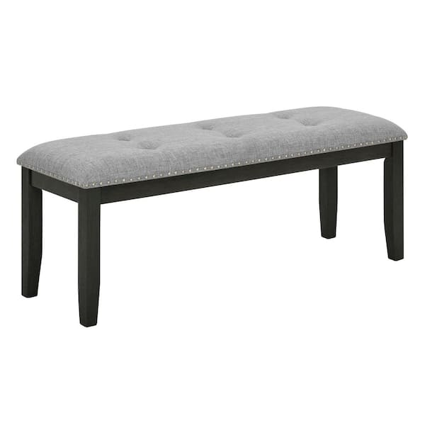 Juno Rustic Grey Fabric Dining Bench