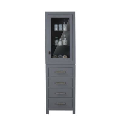 Madison 21 in. x 17 in. D x 72 in. H Free Standing Linen Cabinet in Gray