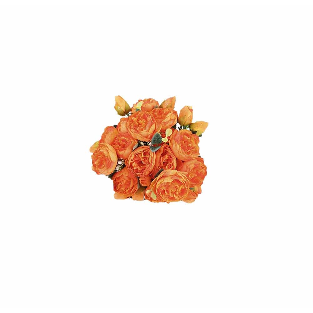 Orange 11.8 in. Height Artificial Peonies Flowering Plants Decor