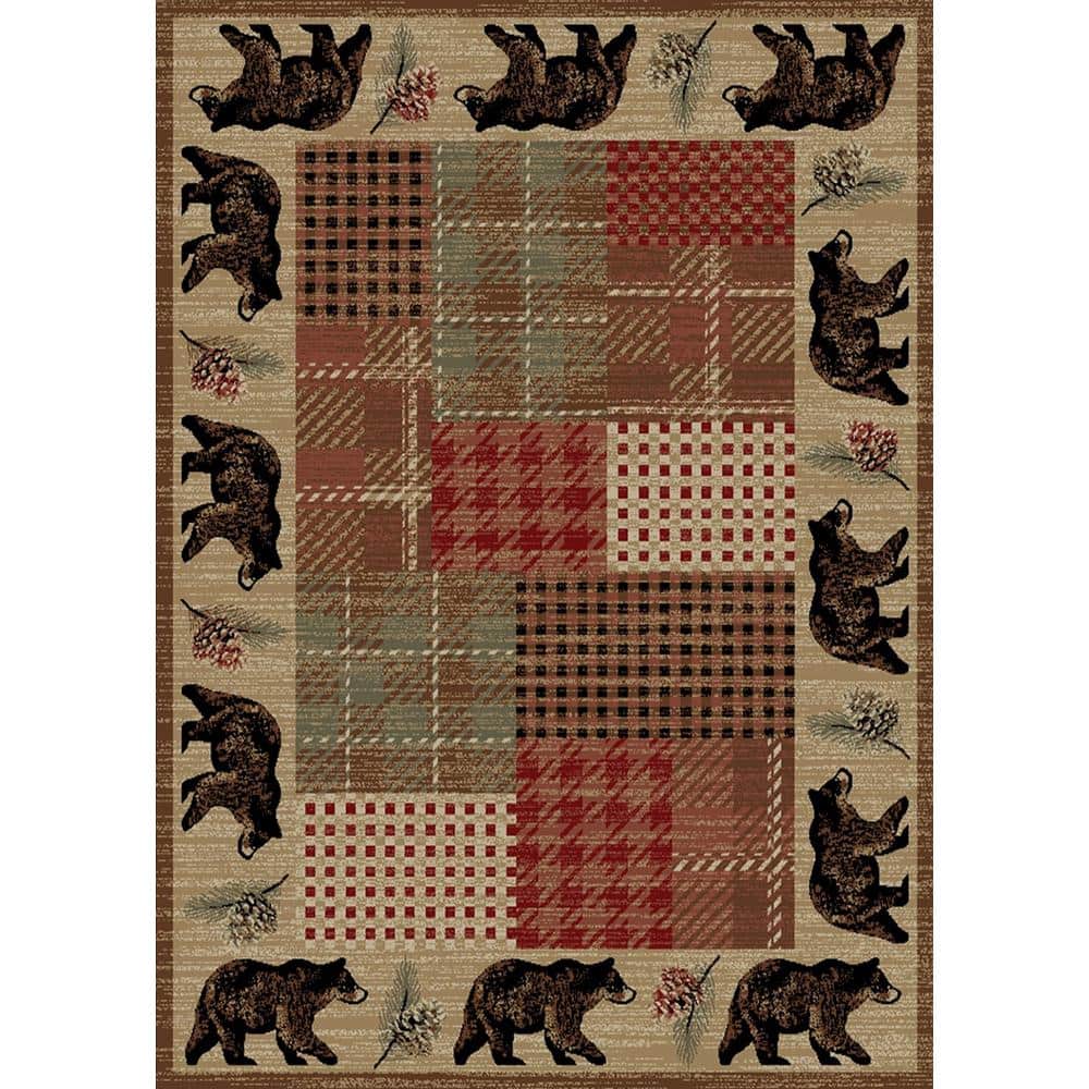 Mayberry Rug Hearthside Rover Lodge Multi 5 ft. x 8 ft. Woven Animal