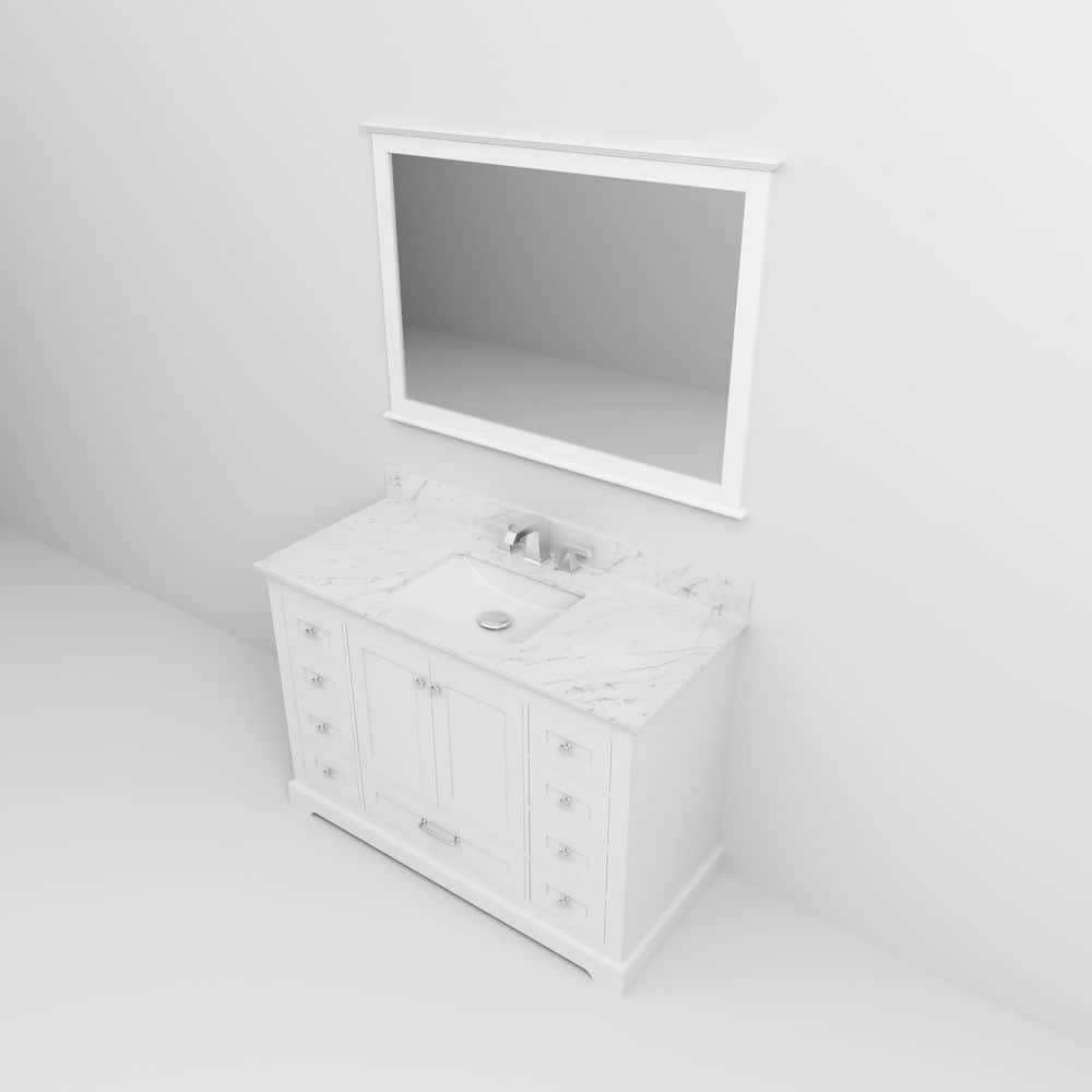 Dukes 48" White Marble Top Single Vanity with Sink
