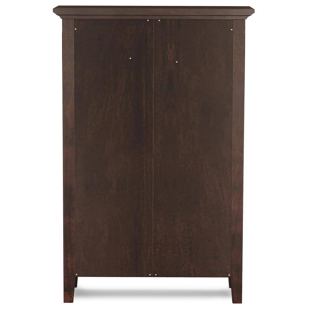 Brunette Brown Solid Wood 32" Entryway Shoe Storage Cabinet
