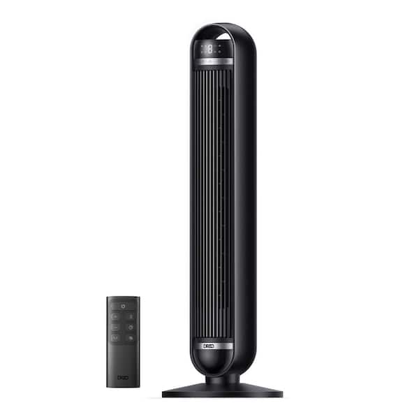 36 in. Tower Fan, 25 DB Quiet, 8 Speed, 8-H Timer, 90° oscillation with Remote in Black