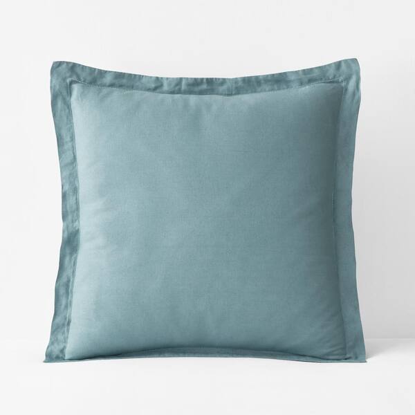 The Company Store Legends Hotel Teal Relaxed Linen Euro Sham 50548FETEAL The Home Depot