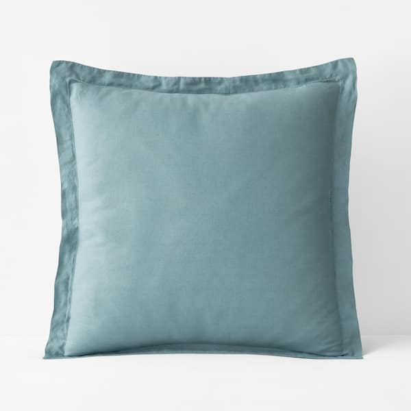 The Company Store Legends Hotel Teal Relaxed Linen Euro Sham