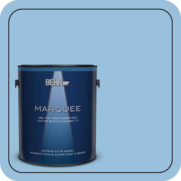 BEHR MARQUEE 1 gal. #M520-3 Charismatic Sky One-Coat Hide Satin Enamel Interior Paint & Primer