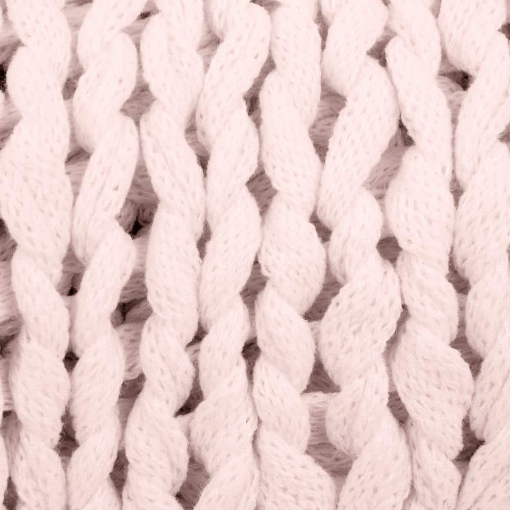 Blush Chunky Knit Hypoallergenic Acrylic Throw Blanket