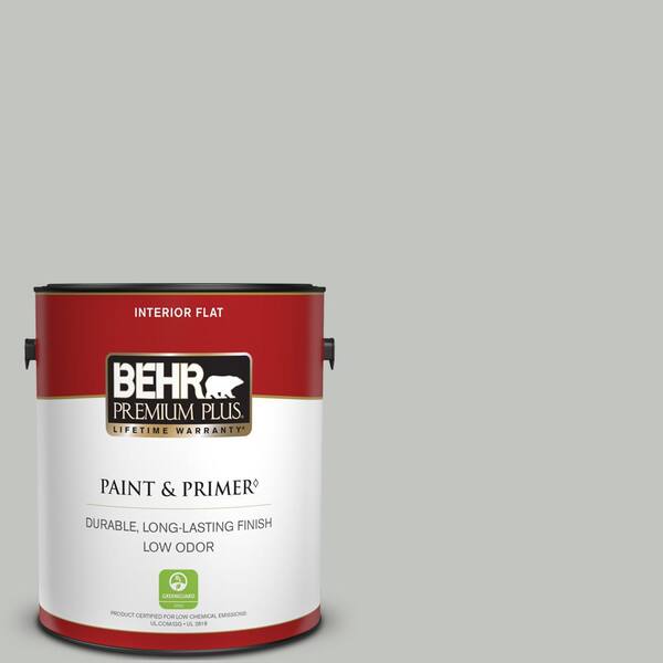 BEHR PREMIUM PLUS 1 gal. #PPU25-14 Engagement Silver Flat Low Odor Interior Paint & Primer