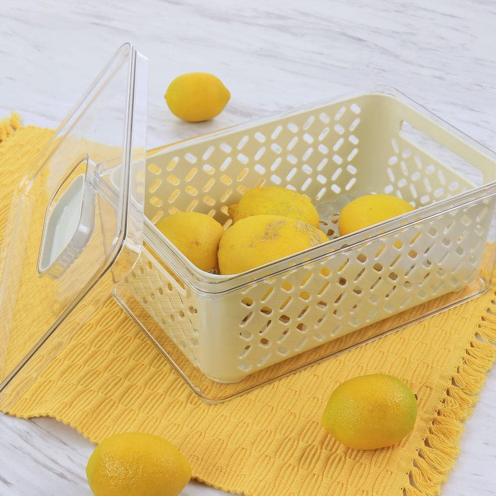 White BPA-Free Plastic Food Storage Container with Colander