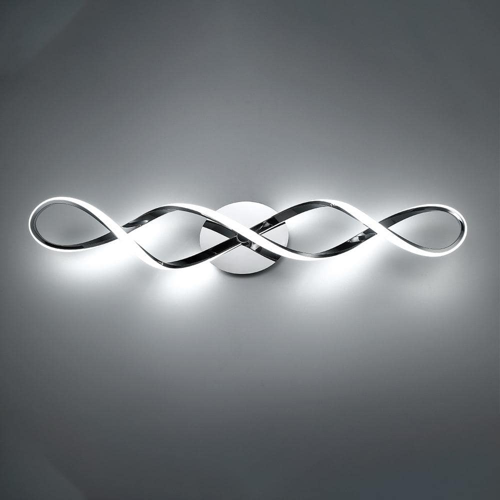 Sleek Chrome Interlace 38" LED Vanity Wall Light with Dimming Feature