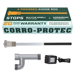 Powered Anode Rod for Bradford White Water Heater and Hot Water Outlet, Stops Odors and Corrosion, 20-year warranty