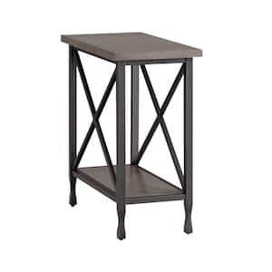 Chisel and Forge 24 in. Smoky Gray Oak Living Room Narrow Chairside/Recliner Table