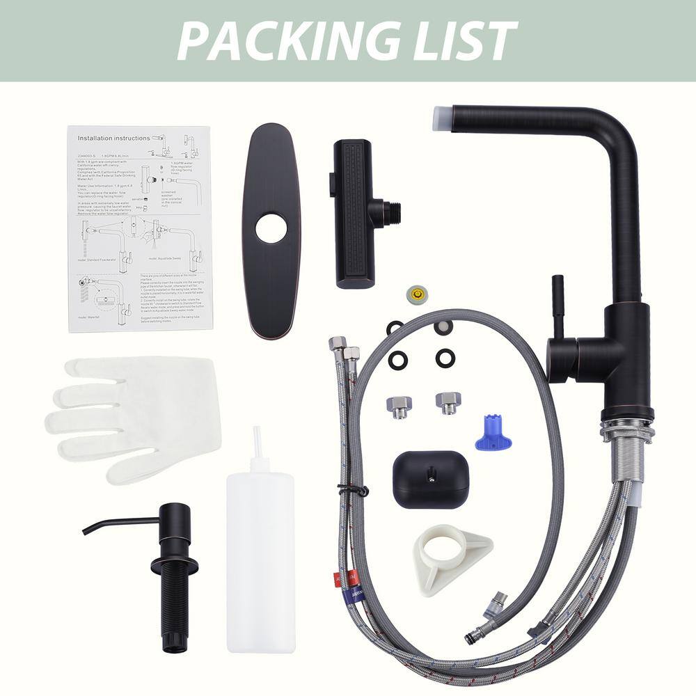 Matte Black Stainless Steel Pull Down Kitchen Faucet with Soap Dispenser