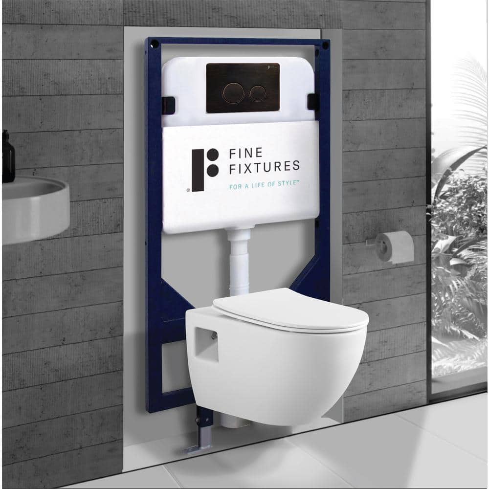 Surge Wall-Hung 2-piece 1.6 GPF Dual Flush Toilet in White with In-Tank and Dual Flush Actuator Push Plate Seat Included price history on PriceWatchPro