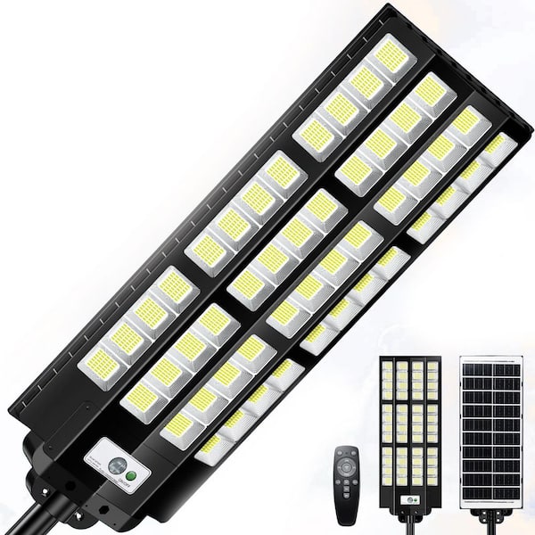 12000W 7500K LED Outdoor Solar Waterproof Dusk to Dawn Motion Sensor Work Light w/ Radar Motion Sensor, Remote Control