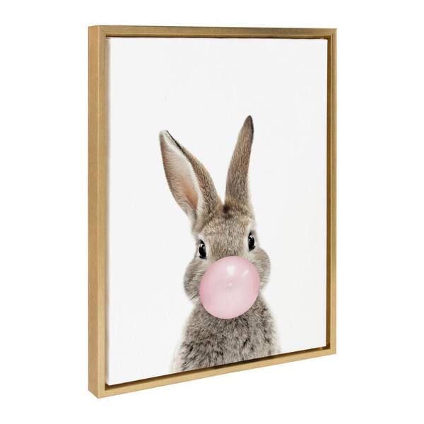 Sylvie "Bubble Gum Bunny" by Amy Peterson Art Studio Gold Framed Art Print 18 in. x 24 in.