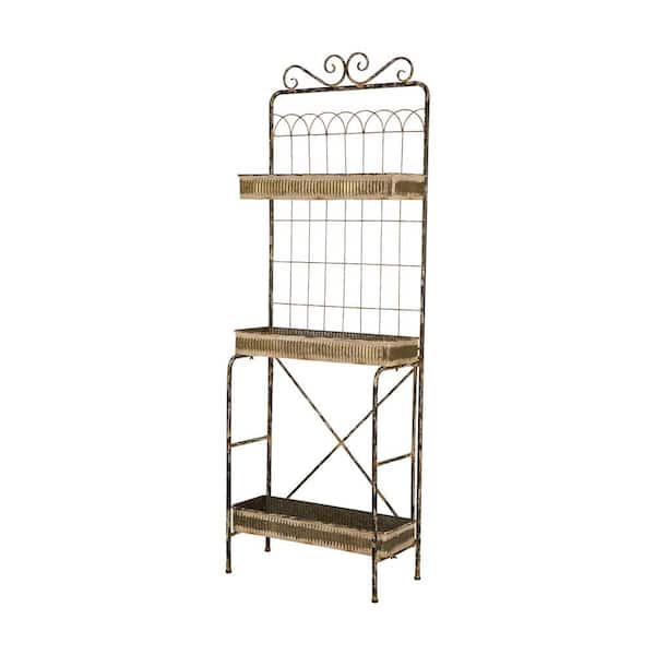 68''H 3-Tier Farmhouse Metal Shelf Shelving Unit (11.5 in. W x 68 in. H x 24 in. D)