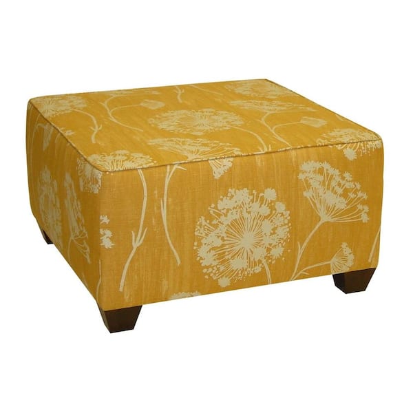 Unbranded Square Cocktail Ottoman in Lace Butterscotch