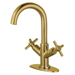 Concord 2-Handle High Arc Single-Hole Bathroom Faucet with Push Pop-Up in Brushed Brass