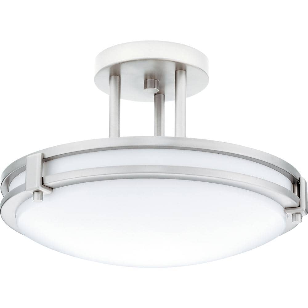 Saturn 16" Brushed Nickel & Glass Energy Star Flush Mount Ceiling Light