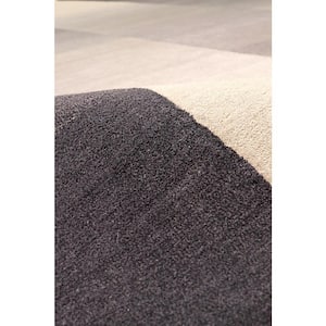Rodeo Silver 10 ft. x 14 ft. Rectangular Striped Silk and Wool Area Rug