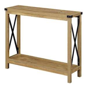 Durango 39.25 in.(L) English Oak & Black 31.75 in(H) Rectangular Particle Board Console Table with Shelf