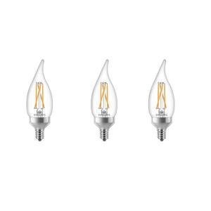 12x Philips LED Filament Candle 5W 40W E14 SES Clear Warm White 2700K Dimmable 