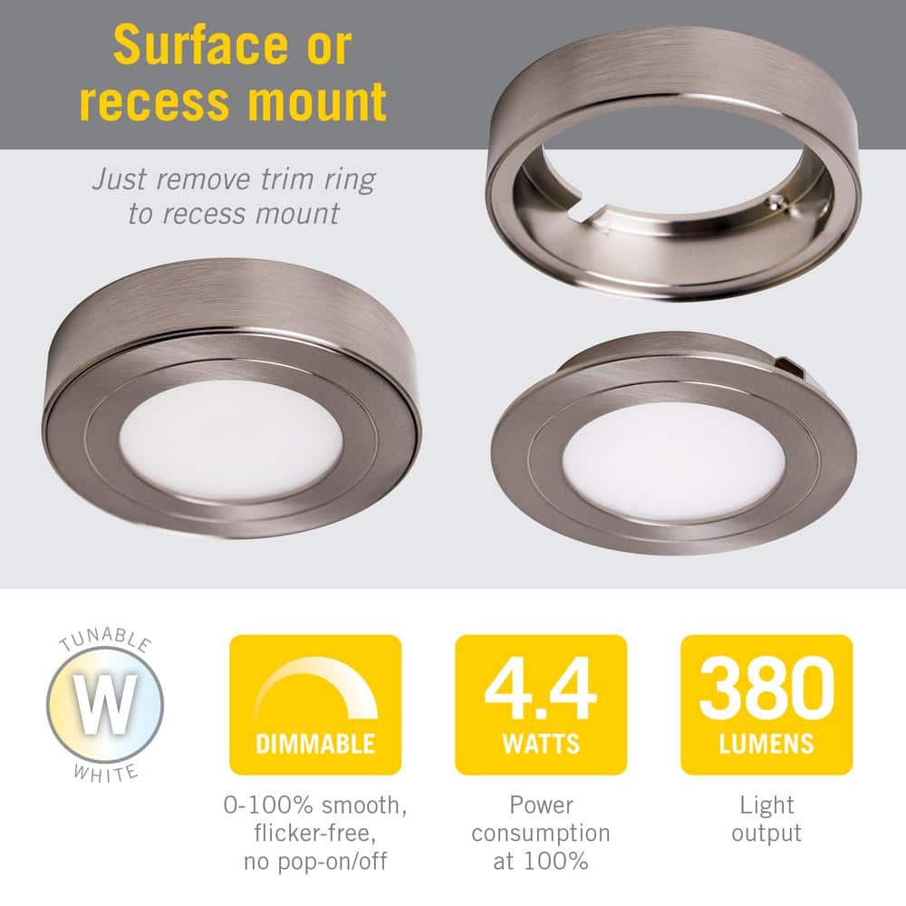 White Tunable LED Under Cabinet Puck Light