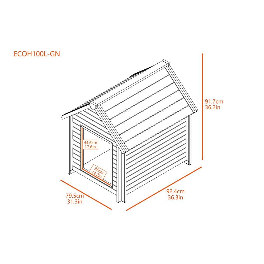 Large Gray and White Insulated ECOFLEX Raised Dog House