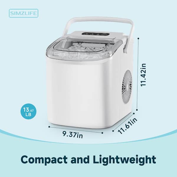 SIMZLIFE 9.37 in. 26 lb. /24H Bullet Ice Countertop Portable