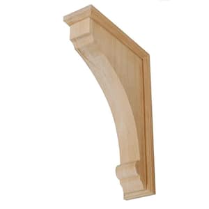 10 in. x 2-1/8 in. x 7 in. Unfinished Small North American Solid Alder Traditional Plain Wood Backet Corbel