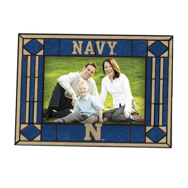 The Memory Company NCAA 4 in. x 6 in. Gloss Multicolor Art Glass Navy Picture Frame