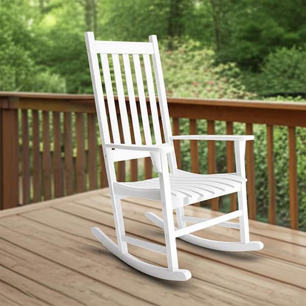 northbeam White Acacia Wood Outdoor Rocking Chair MPG-PT-41110WP
