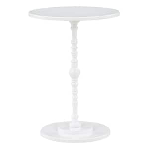 Classic Accents Sanibel 17.75 in. W White Round MDF Spindle Side Table