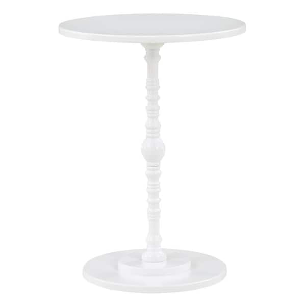 Convenience Concepts Classic Accents Sanibel 17.75 in. W White Round MDF Spindle Side Table