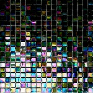 Skosh Glossy Rainbow Green 11.6 in. x 11.6 in. Glass Mosaic Wall and Floor Tile (18.69 sq. ft./case) (20-pack)
