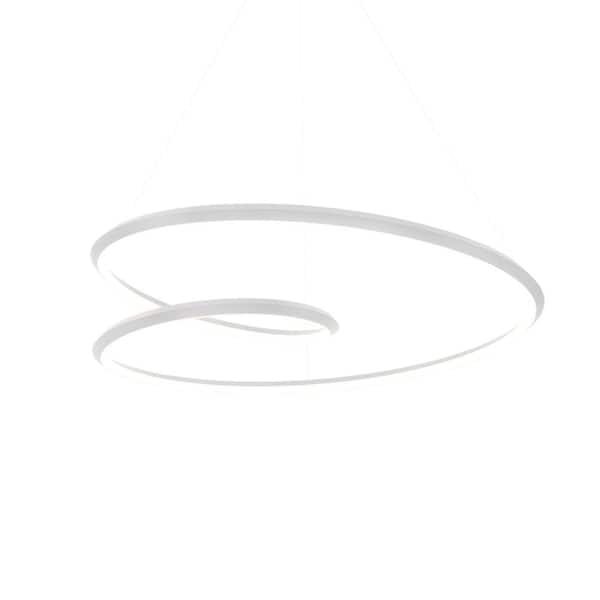 KUZCO Ampersand 39 in. 1 Light 94-Watt White Integrated LED Pendant Light