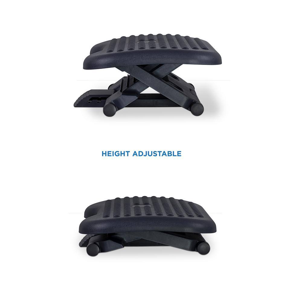 Ergonomic Adjustable Gray Plastic Under Desk Footrest