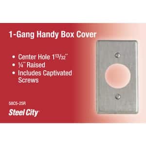 4 in. Square Steel Metallic Box Cover for Single Twist Lock Receptacle
