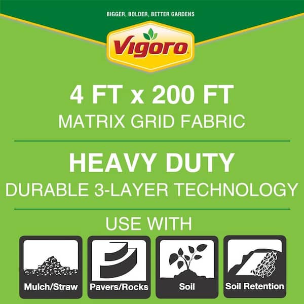 4 ft. x 200 ft. Heavy-Duty Grid Landscape Fabric