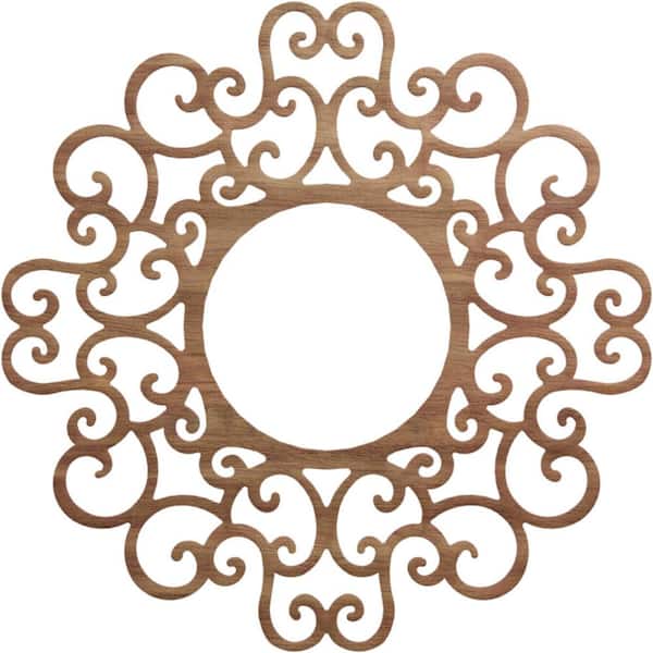 Ekena Millwork 0.375 in. x 40 in. x 40 in. Wood Medallion Moulding