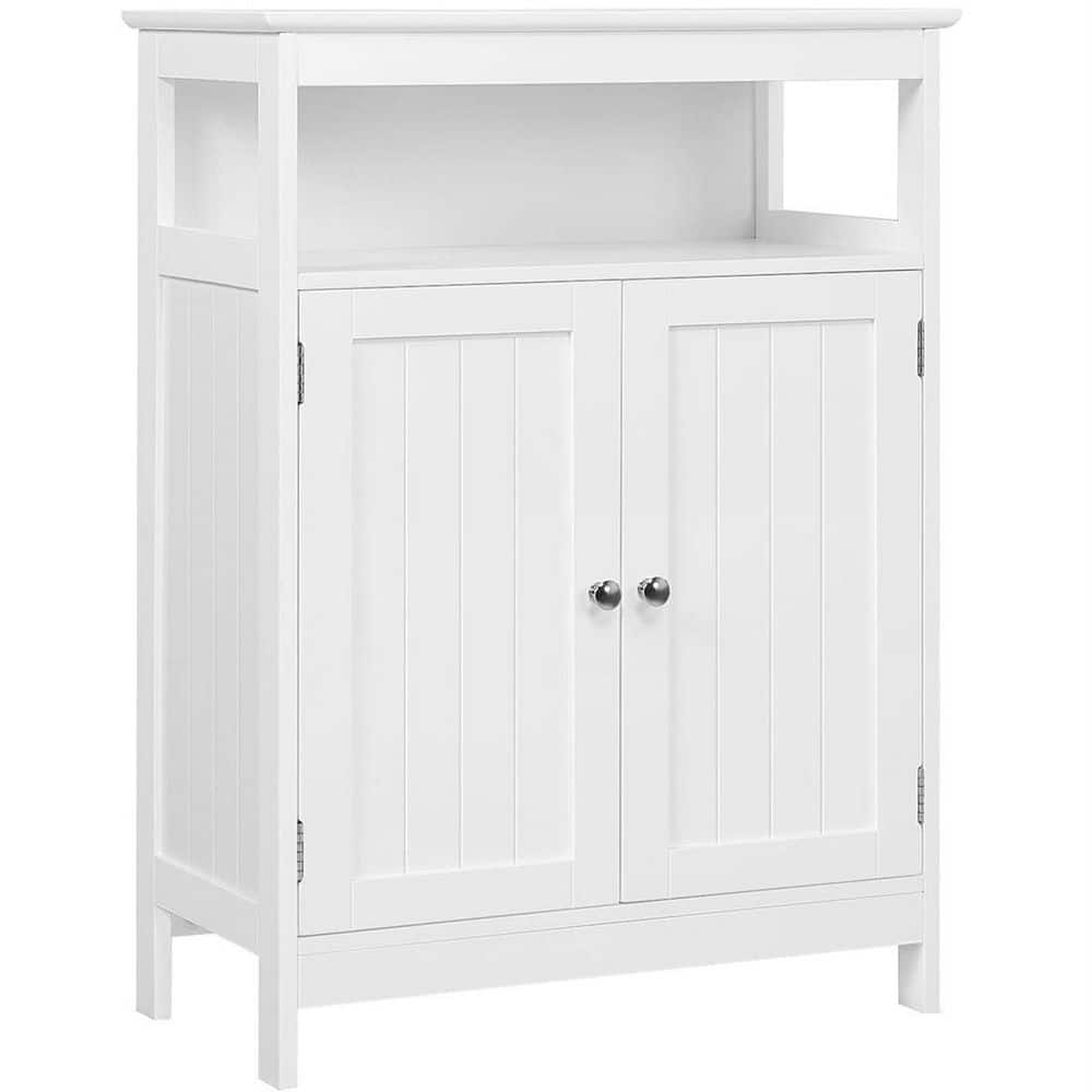 White MDF Living Room Cabinet with Adjustable Shelving